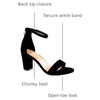 image:imageTRENDSup Women Stylish Heels Ankle Straps and Zipper Closure Open Toes Sandals With Medium Block HeelsBlack