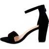 image:imageTRENDSup Women Stylish Heels Ankle Straps and Zipper Closure Open Toes Sandals With Medium Block HeelsBlack