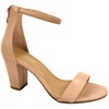 image:imageTRENDSup Women Stylish Heels Ankle Straps and Zipper Closure Open Toes Sandals With Medium Block HeelsTan 1