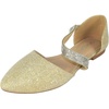 image:imageTOP Moda Women Shoes Flats Glitter Pointed Toe Dress Flats with Rhinestone Strap Elegant SlipOn Sparkle Lennon5Gold