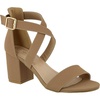 image:imageTOP Moda Womens CasualDressy Open Toe Criss Cross Straps Ankle Strap Low Chunky Heels  BlackTan
