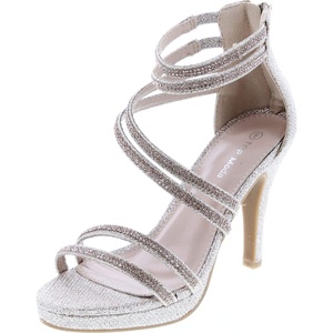 image:imageTOP Moda Womens Formal Rhinestone High Heel Sandal Ankle StrapChampagneInna8