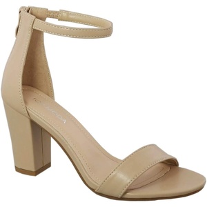 image:imageTRENDSup Women Stylish Heels Ankle Straps and Zipper Closure Open Toes Sandals With Medium Block HeelsTan 1