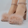 image:imageTOP Moda K 30 Womens Feather Fur Chunky Heel Sandals Nubuck Blush 8