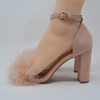 image:imageTOP Moda K 30 Womens Feather Fur Chunky Heel Sandals Nubuck Blush 8