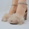 image:imageTOP Moda Women Chunky Heels Ankle Strap Sandals with Fur KONNER30 TAUPE 85