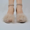 image:imageTOP Moda Women Chunky Heels Ankle Strap Sandals with Fur KONNER30 TAUPE 85