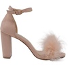 image:imageTOP Moda K 30 Womens Feather Fur Chunky Heel Sandals Nubuck Blush 8